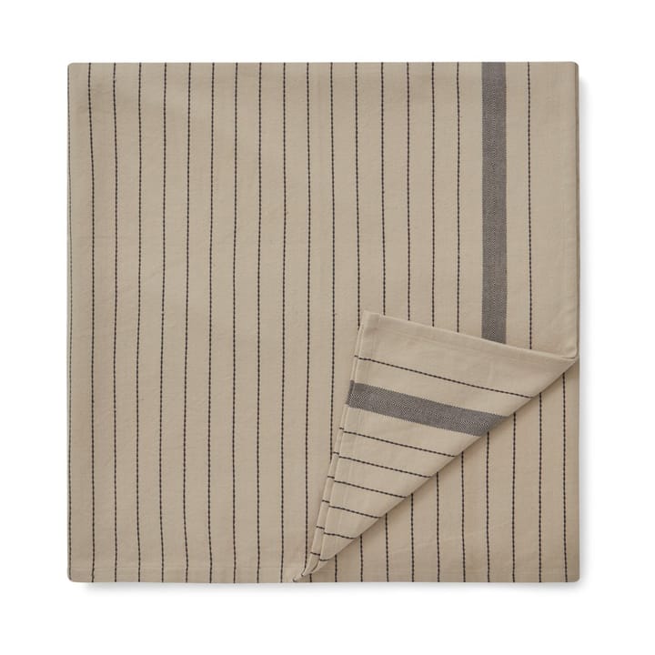 Striped Organic Cotton tafelkleed 150x250 cm, Beige-dark gray Lexington