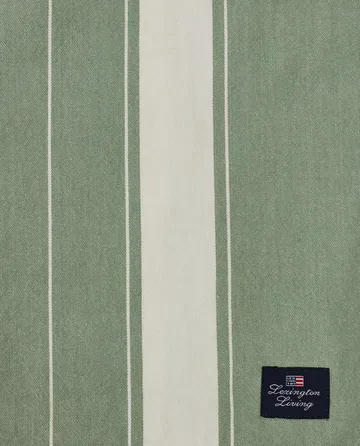 Striped Organic Cotton tafelkleed 150x250 cm - Green-white - Lexington
