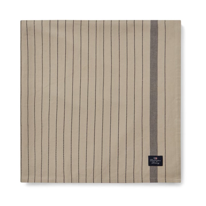 Striped Organic Cotton tafelkleed 150x350 cm - Beige-dark gray - Lexington