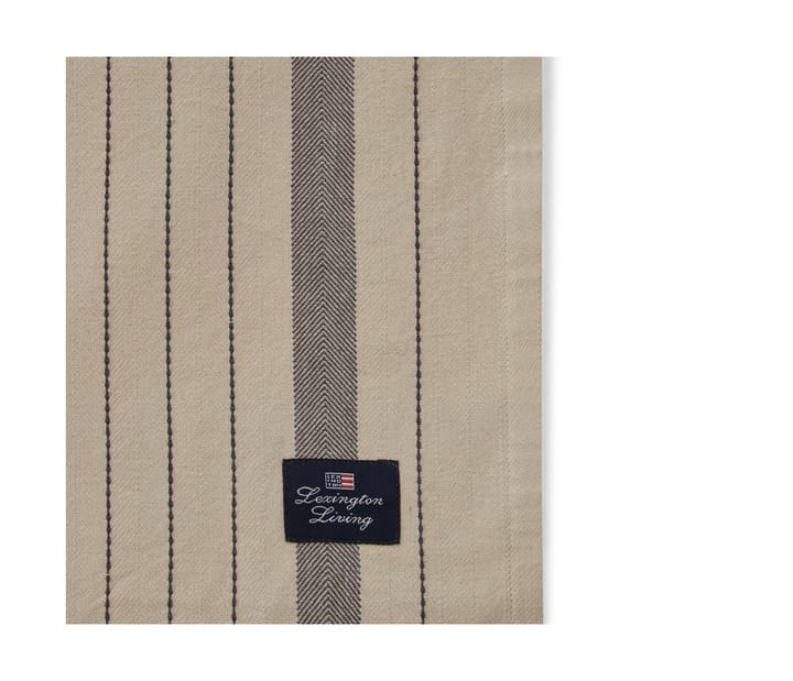 Striped Organic Cotton tafelkleed 150x350 cm, Beige-dark gray Lexington