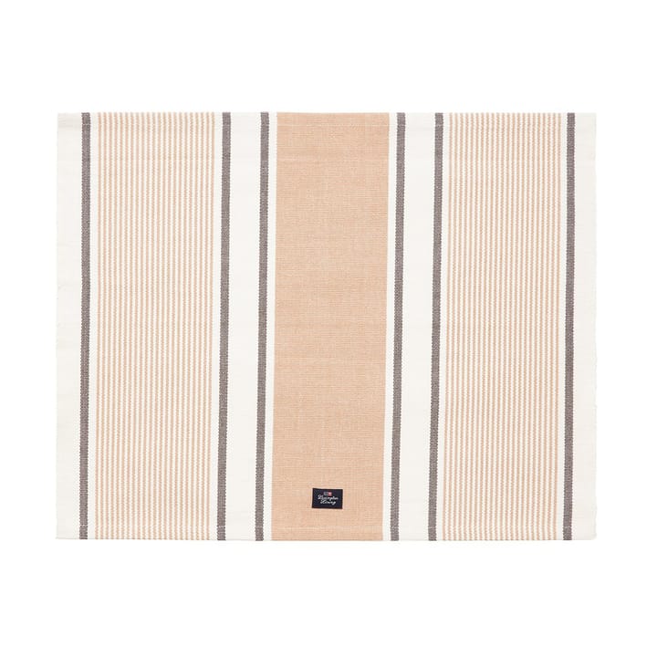 Striped Organic Cotton  tafelloper 40x50 cm - Beige - Lexington