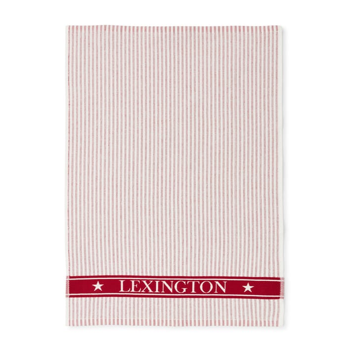 Striped Organic Cotton Terry keukenhanddoek 50x70 cm - Red-white - Lexington