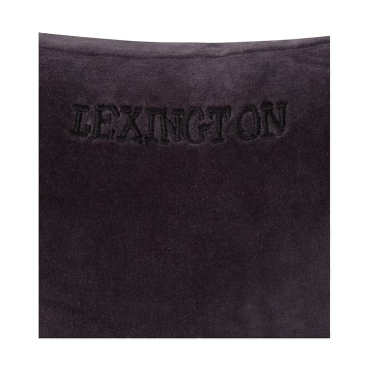 Striped Organic Cotton Velvet kussen 30x40 cm - Dark gray-light beige - Lexington
