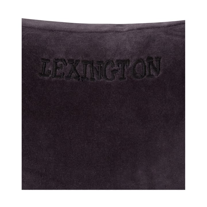 Striped Organic Cotton Velvet kussen 30x40 cm, Dark gray-light beige Lexington