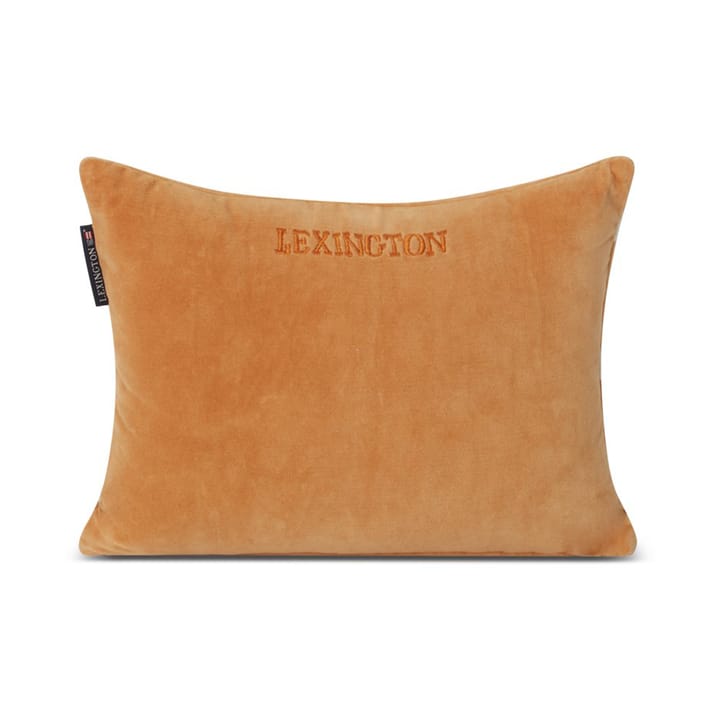 Striped Organic Cotton Velvet kussen 30x40 cm, Mustard-light beige Lexington