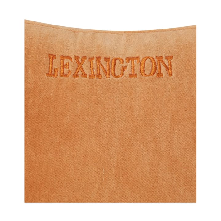 Striped Organic Cotton Velvet kussen 30x40 cm, Mustard-light beige Lexington