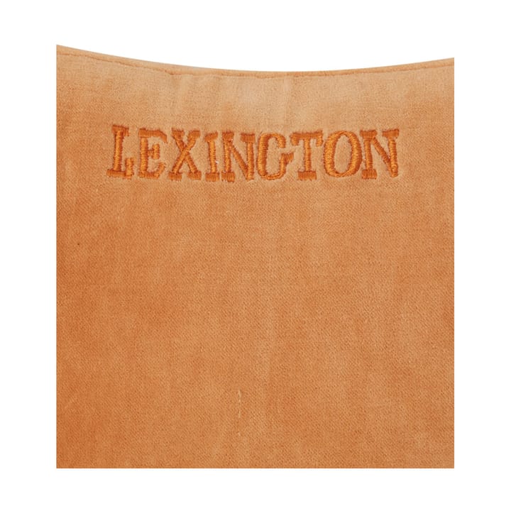 Striped Organic Cotton Velvet kussen 30x40 cm - Mustard-light beige - Lexington