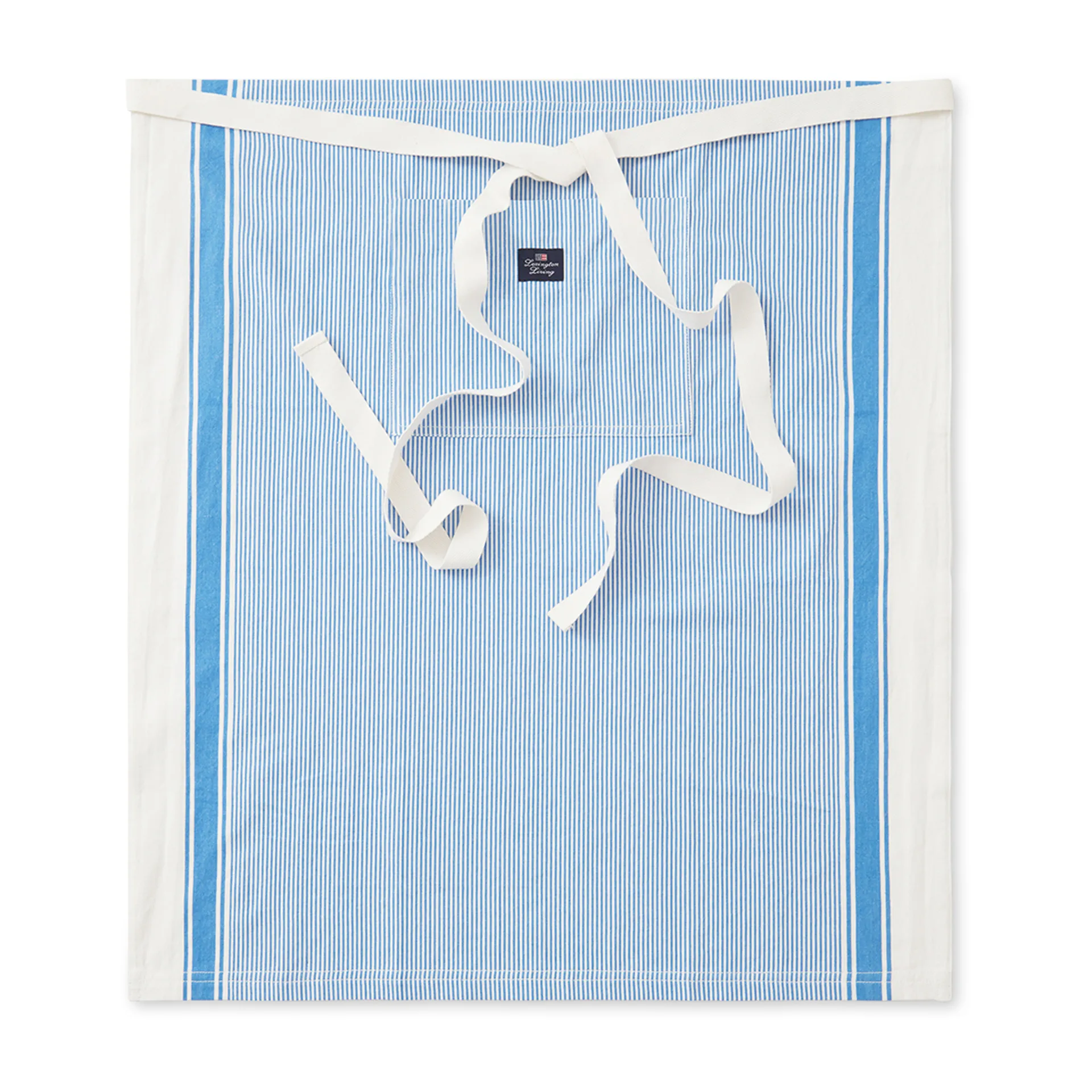 Striped Oxford BBQ schort 85x80 cm, Blauw-wit Lexington