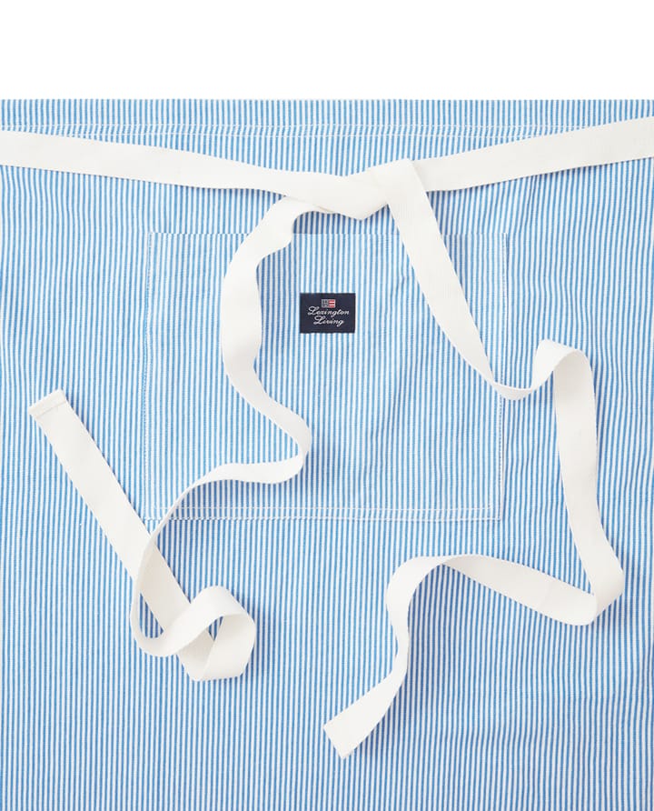 Striped Oxford BBQ schort 85x80 cm, Blauw-wit Lexington