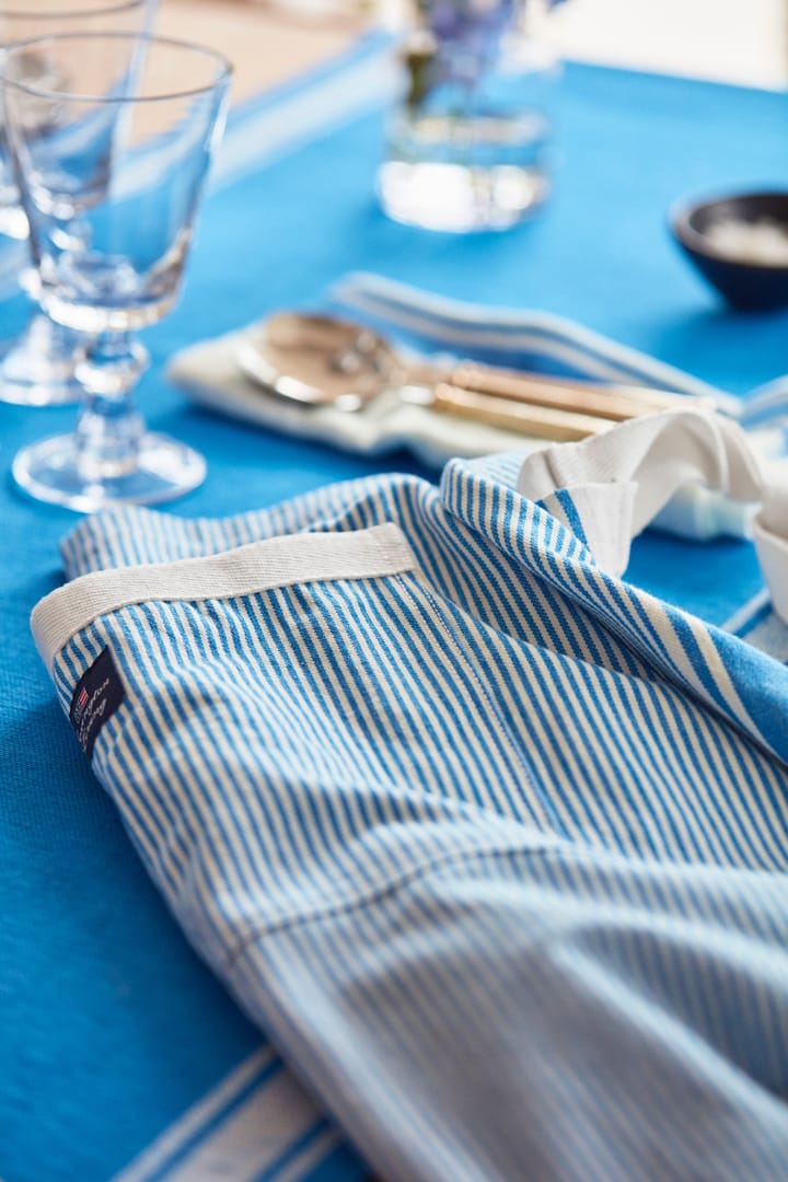 Striped Oxford BBQ schort 85x80 cm, Blauw-wit Lexington