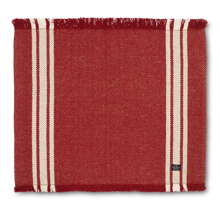 Striped placemat met franjes 40x50 cm - Rood-wit - Lexington