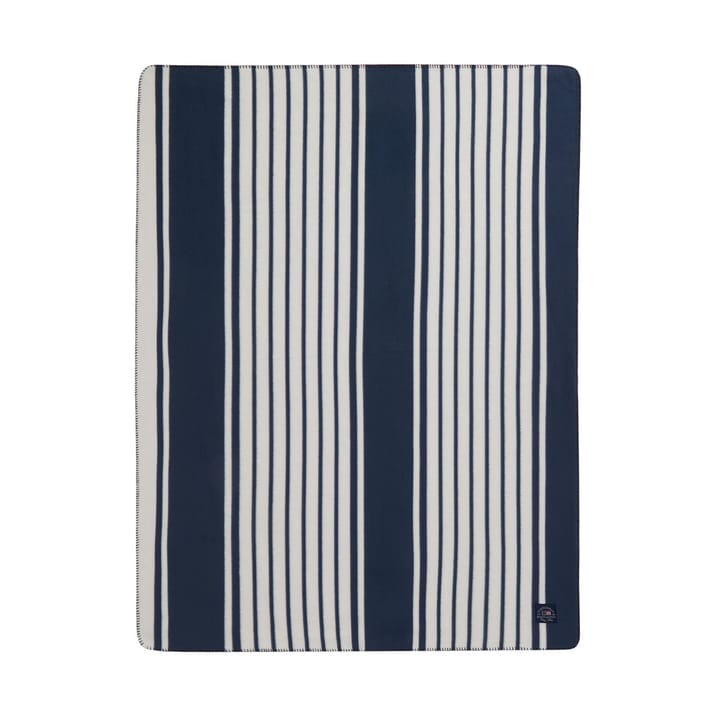 Striped Recycled Polyester fleece deken 130x170 cm - Navy - Lexington