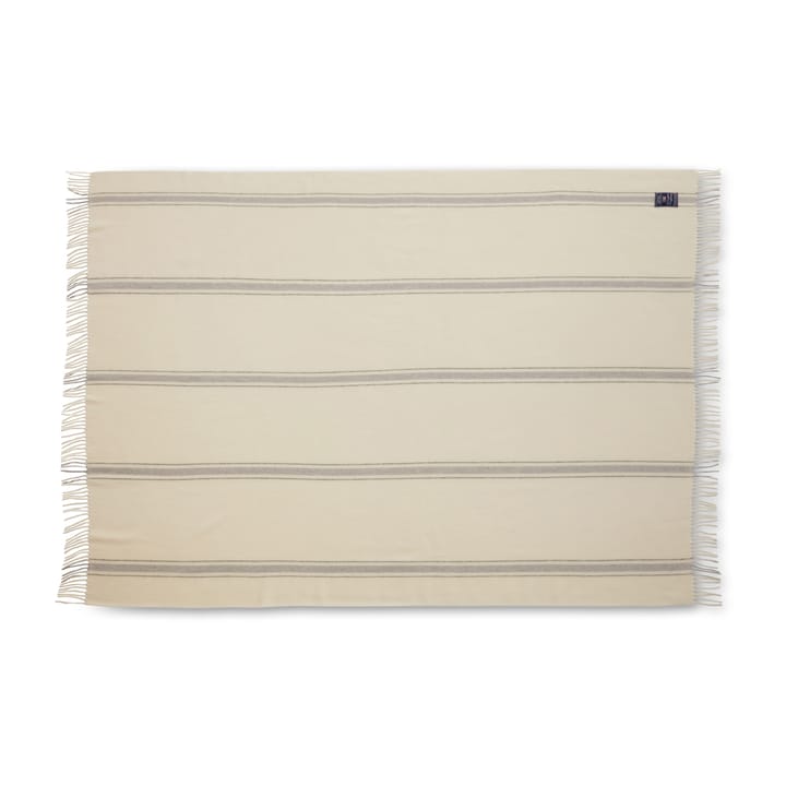 Striped Recycled wollen plaid 130x170 cm, Offwhite-grijs Lexington