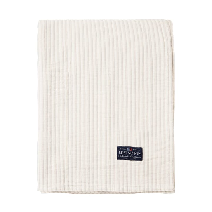 Striped Reversable Oraginc Cotton sprei 260x240 cm - Off white - Lexington