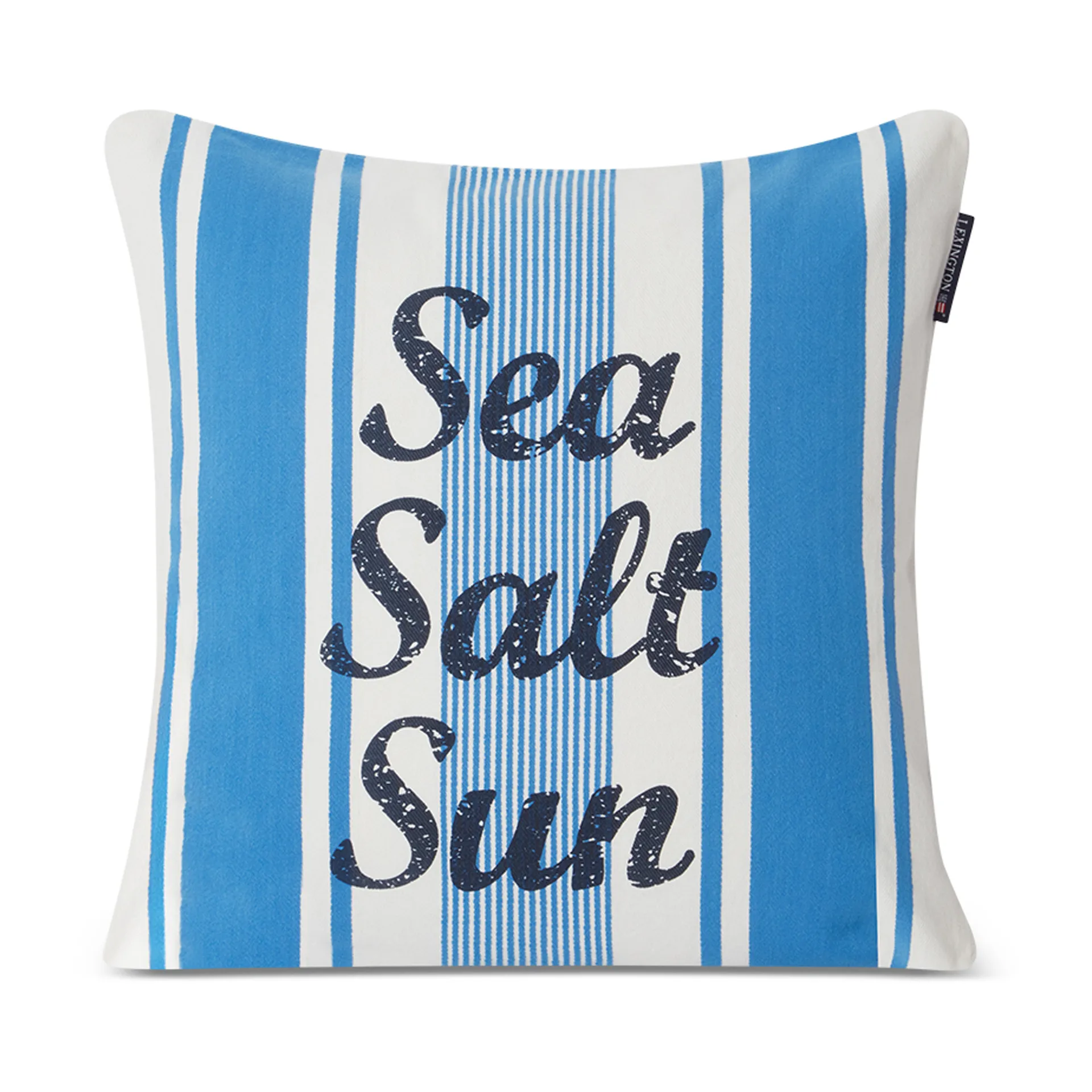 Striped Sea Salt Sun kussenhoes 50x50 cm, Blauw-wit Lexington