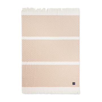 Striped Structured Recycled katoenen plaid 130x170 cm - Beige-wit - Lexington