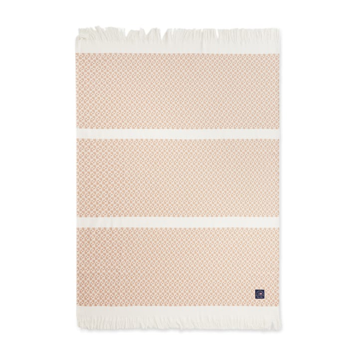 Striped Structured Recycled katoenen plaid 130x170 cm - Beige-wit - Lexington