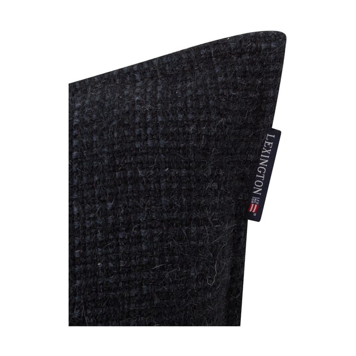 Structured Wool Cotton mix kussenhoes 50x50 cm, Dark gray Lexington