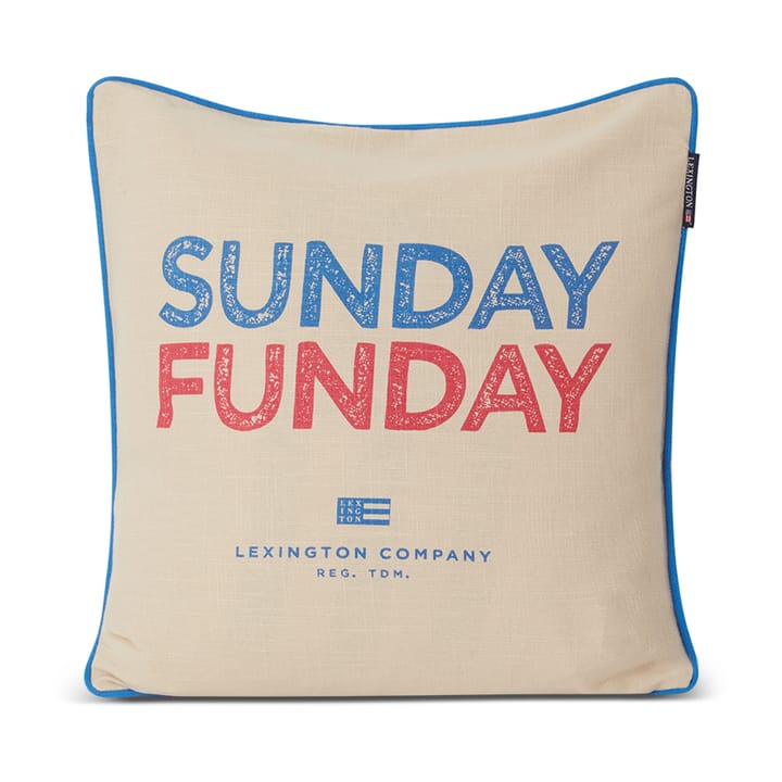 Sunday Funday Printed kussenhoes 50x50 cm - Beige-blauw-roze - Lexington