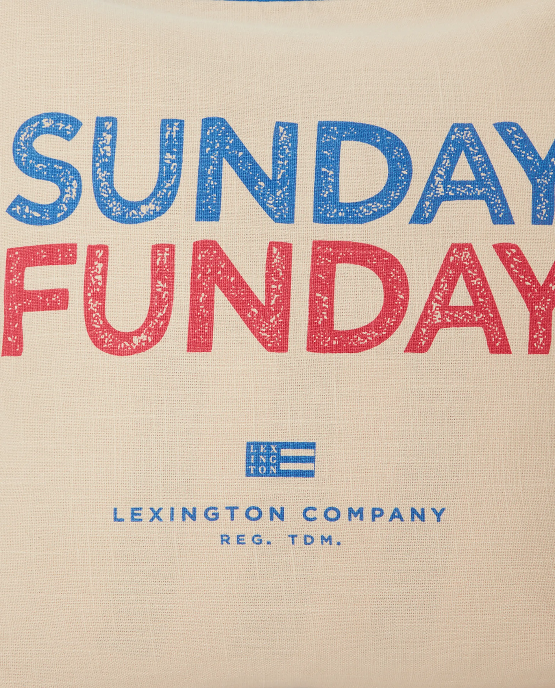 Sunday Funday Printed kussenhoes 50x50 cm, Beige-blauw-roze Lexington