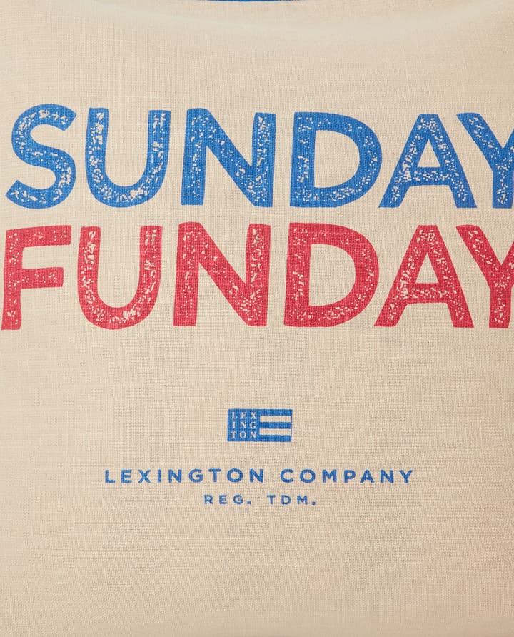 Sunday Funday Printed kussenhoes 50x50 cm - Beige-blauw-roze - Lexington