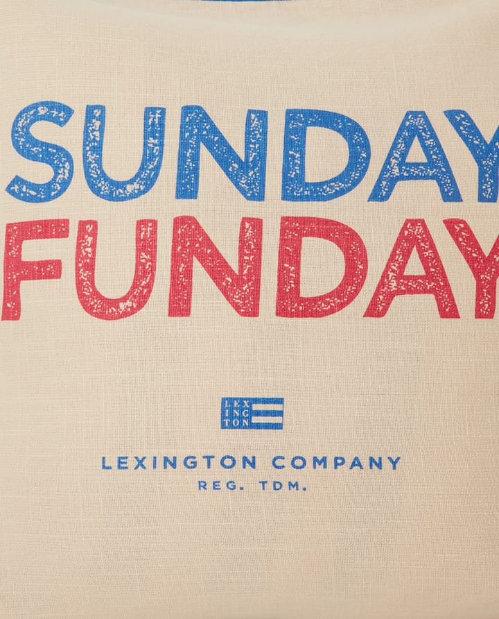 Sunday Funday Printed kussenhoes 50x50 cm - Beige-blauw-roze - Lexington