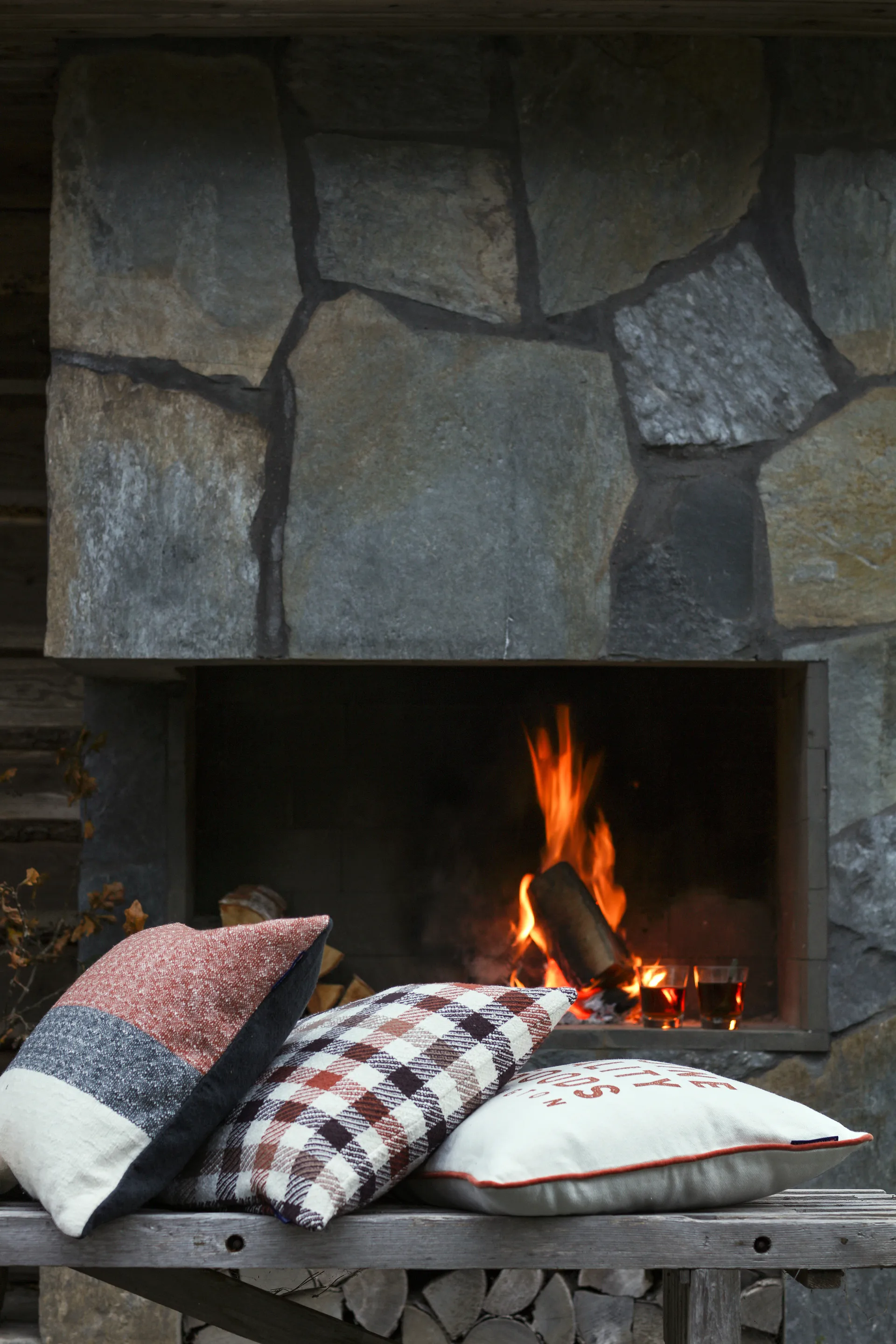 Vertical Striped Cotton kussenhoes 50x50 cm, Copper-gray Lexington