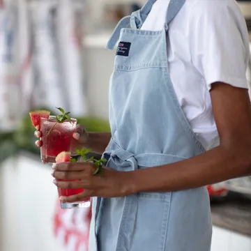 Washed denim schort 80x105 cm - Light blue Denim - Lexington