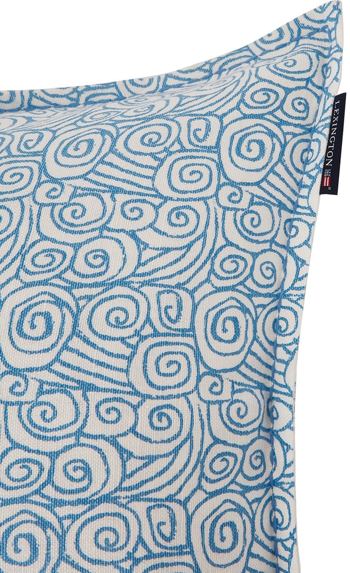 Waves Printed Linen/Cotton kussenhoes 50x50 cm, White Lexington