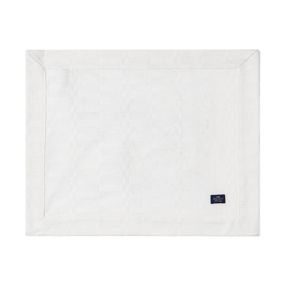 Lexington White jacquard cotton placemat 40x50 cm Wit