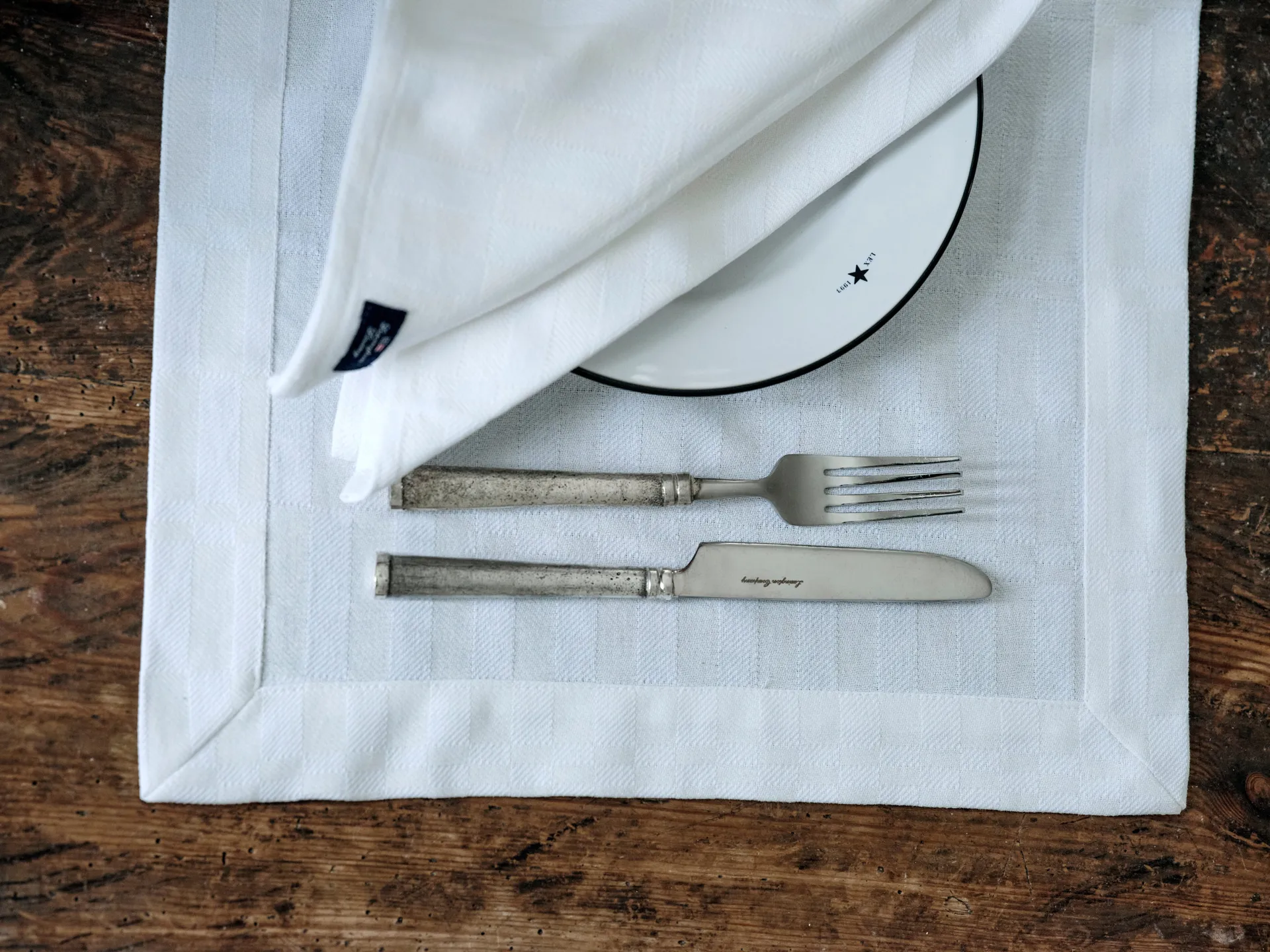 White jacquard cotton placemat 40x50 cm, Wit Lexington