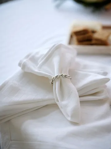 White jacquard cotton tafelkleed 150x250 cm - Wit - Lexington