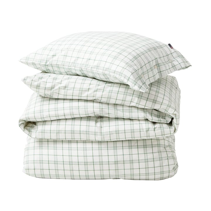 White/Beige Checked Lyocell/Cotton beddengoedset - 50x60 cm, 220x220 cm - Lexington