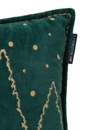 Winter House eco. fluwelen katoen kussen 30x50 cm - Green-Light Beige - Lexington
