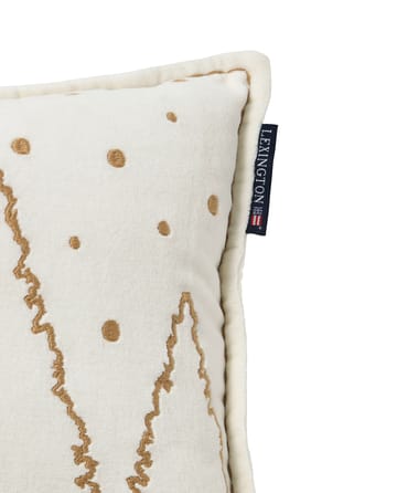 Winter House eco. fluwelen katoen kussen 30x50 cm - White-Light beige - Lexington