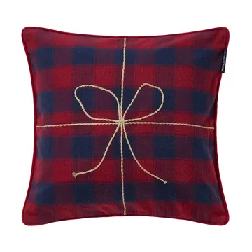 Wrapped checked eko. flanel kussensloop 50x50 cm - Dark blue-red - Lexington