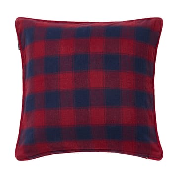 Wrapped checked eko. flanel kussensloop 50x50 cm - Dark blue-red - Lexington