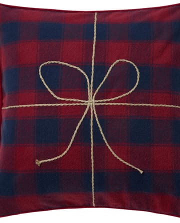 Wrapped checked eko. flanel kussensloop 50x50 cm - Dark blue-red - Lexington