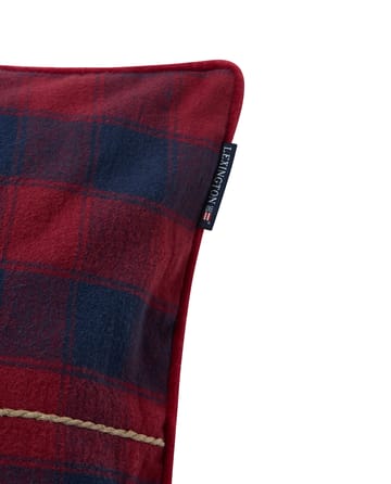 Wrapped checked eko. flanel kussensloop 50x50 cm - Dark blue-red - Lexington