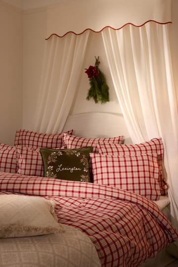 Wreath ekologisch katoenen fluweel kussensloop 50x50 cm - Olive-brown-white - Lexington