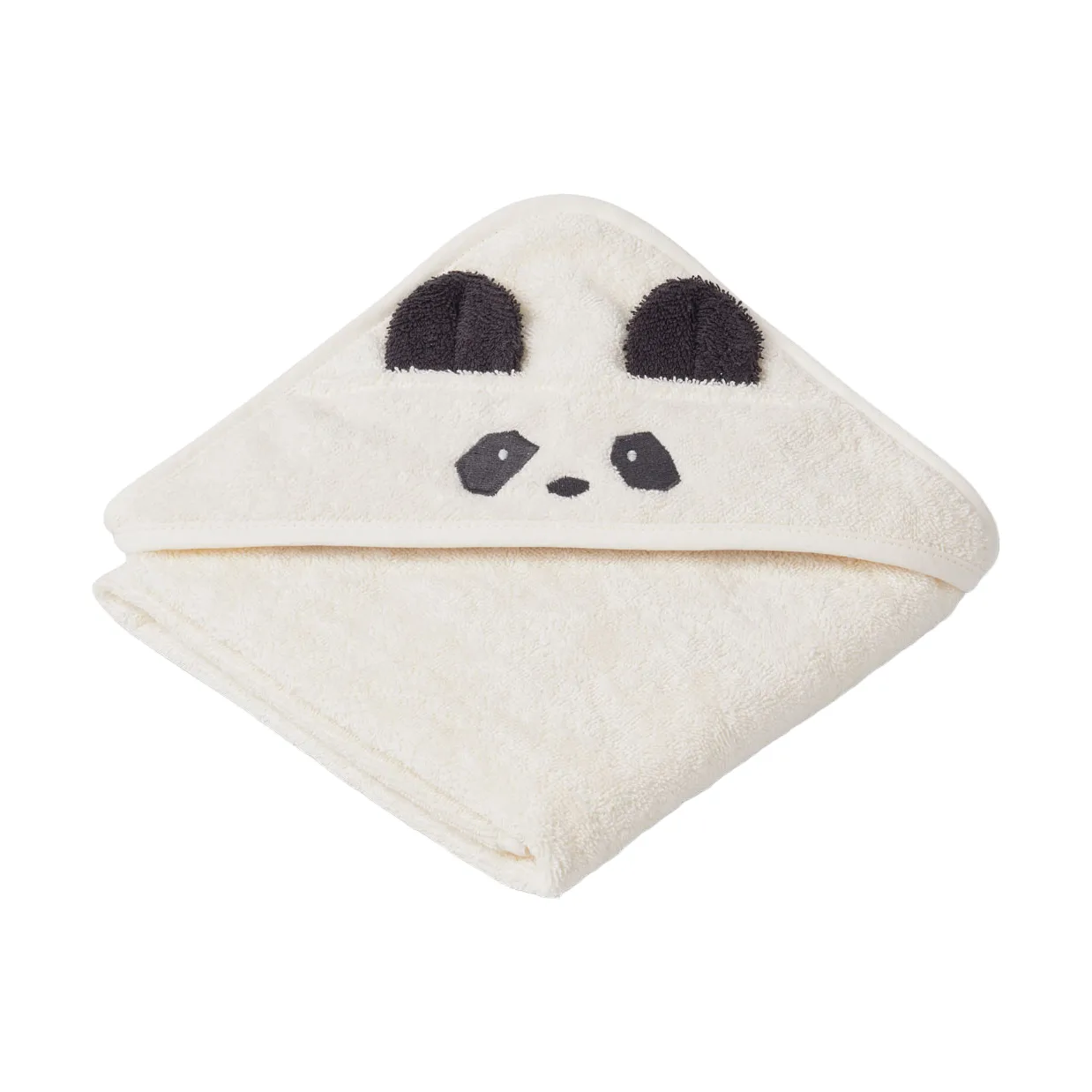 Albert badcape handdoek met capuchon 70x70 cm, Panda creme de la creme Liewood
