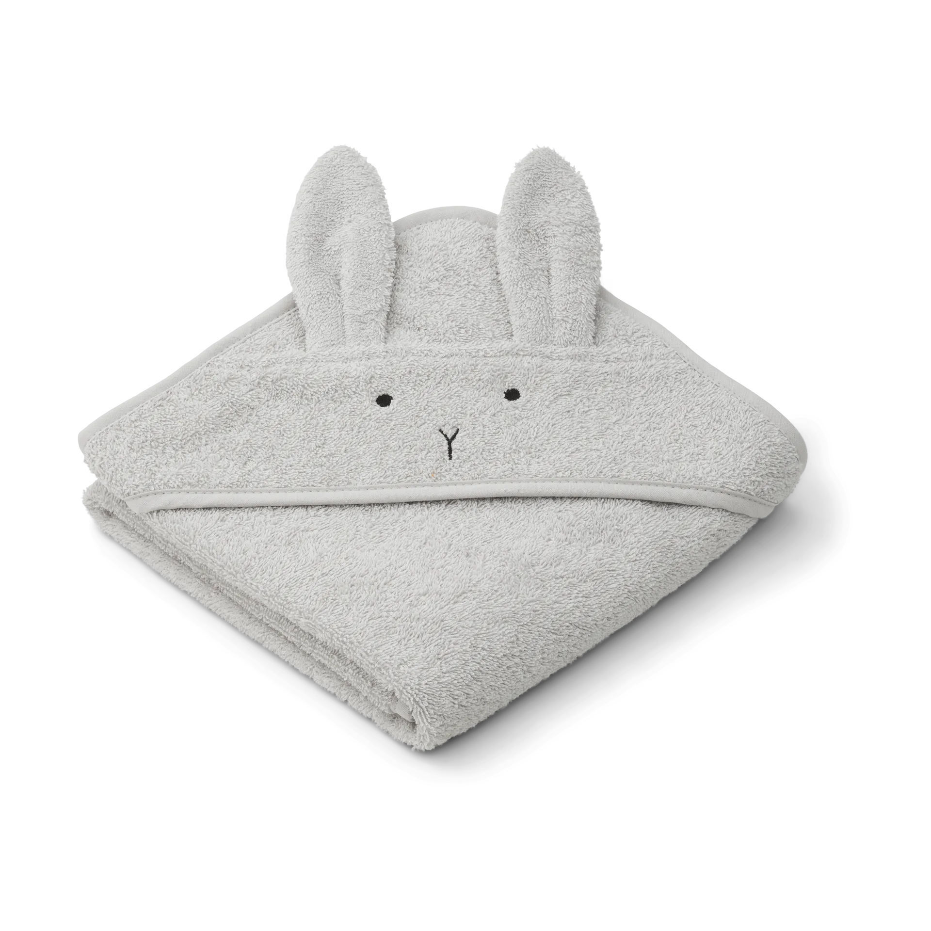 Albert badcape handdoek met capuchon 70x70 cm, Rabbit dumbo grey Liewood