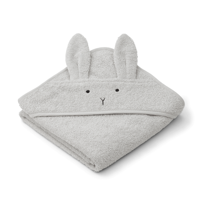 Albert badcape handdoek met capuchon 70x70 cm - Rabbit dumbo grey - Liewood