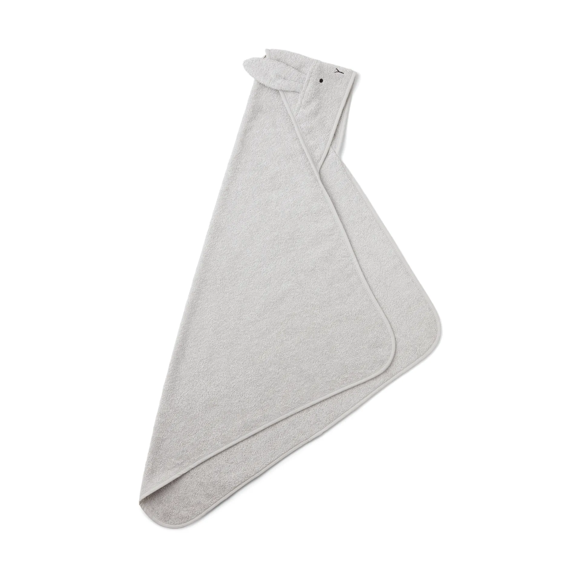 Albert badcape handdoek met capuchon 70x70 cm, Rabbit dumbo grey Liewood