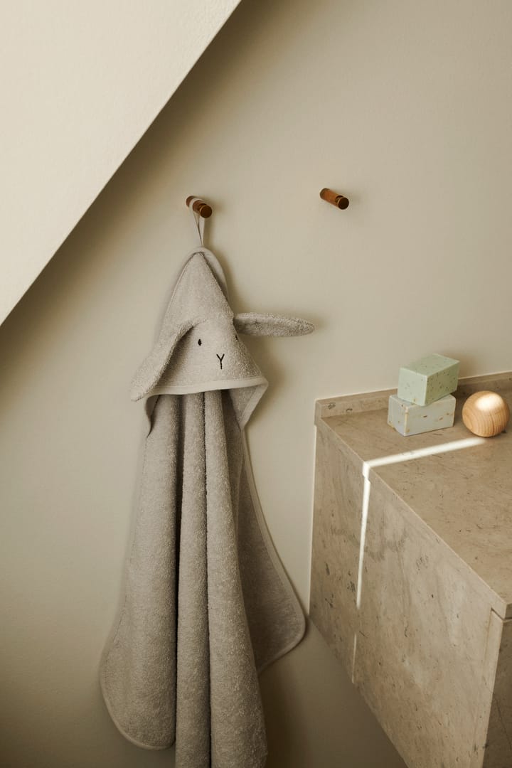 Albert badcape handdoek met capuchon 70x70 cm, Rabbit dumbo grey Liewood
