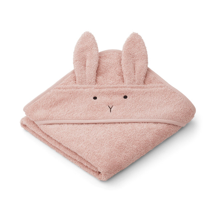 Albert badcape handdoek met capuchon 70x70 cm - Rabbit rose - Liewood