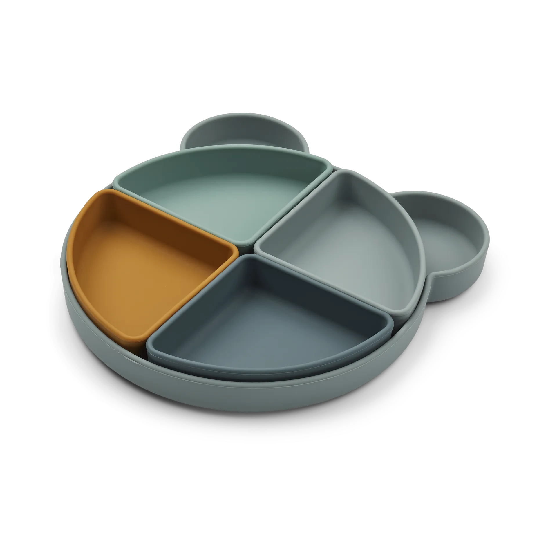 Arne kinderbord + 4 schaaltjes, Mr bear blue fog multi mix Liewood