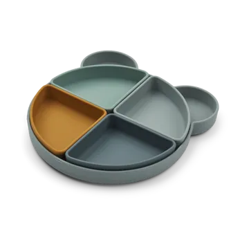 Arne kinderbord + 4 schaaltjes - Mr bear blue fog multi mix - Liewood