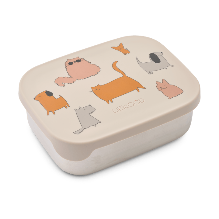 Arthur broodtrommel 13,5x17 cm - Cats and Dogs-Sandy - Liewood