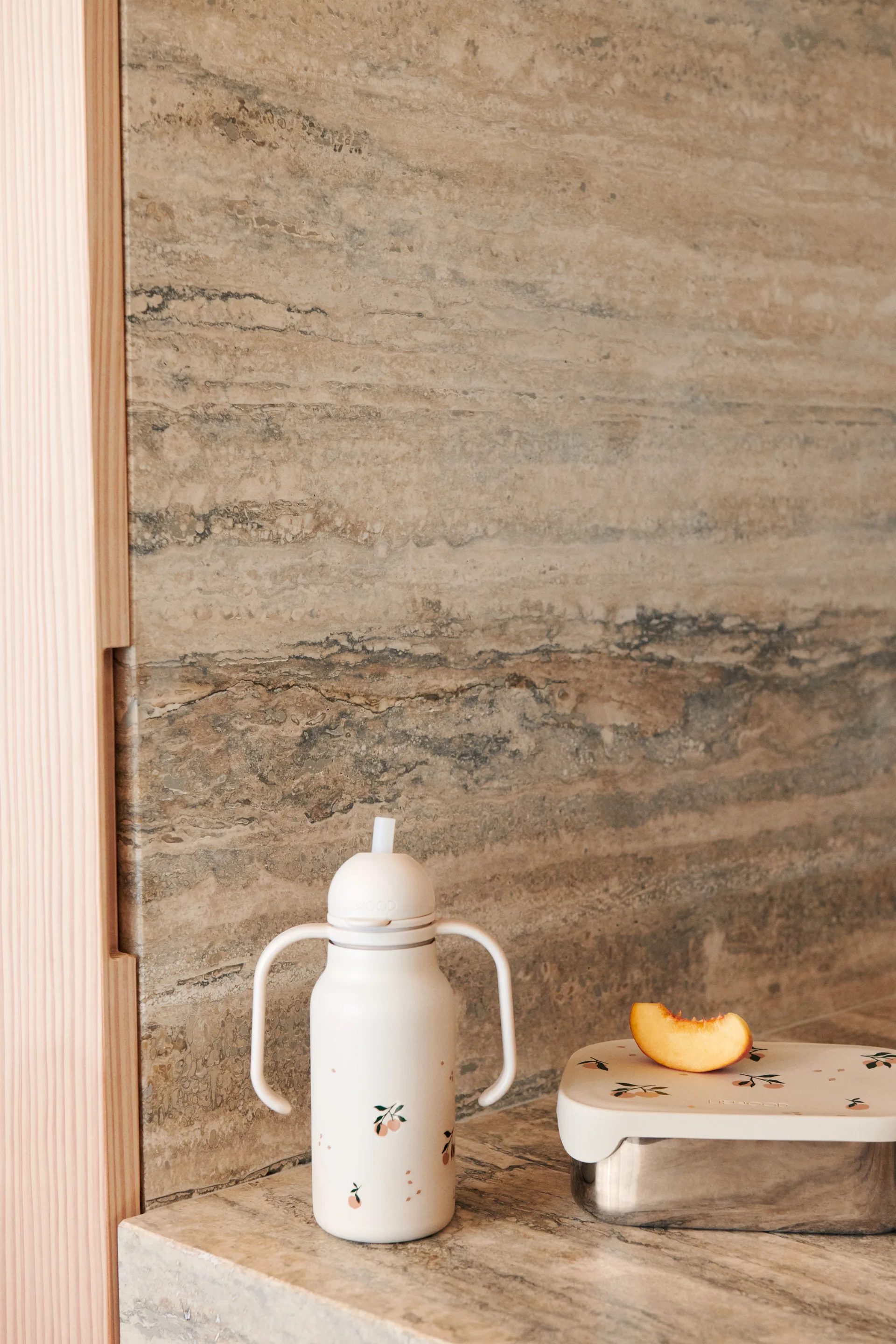 Arthur broodtrommel 13,5x17 cm, Peach-Sea shell mix Liewood